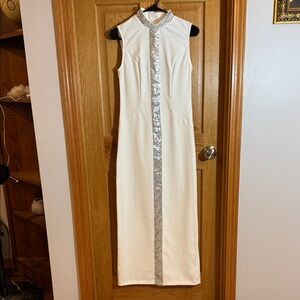 STYLEWE White Maxi Dress with Silver Details